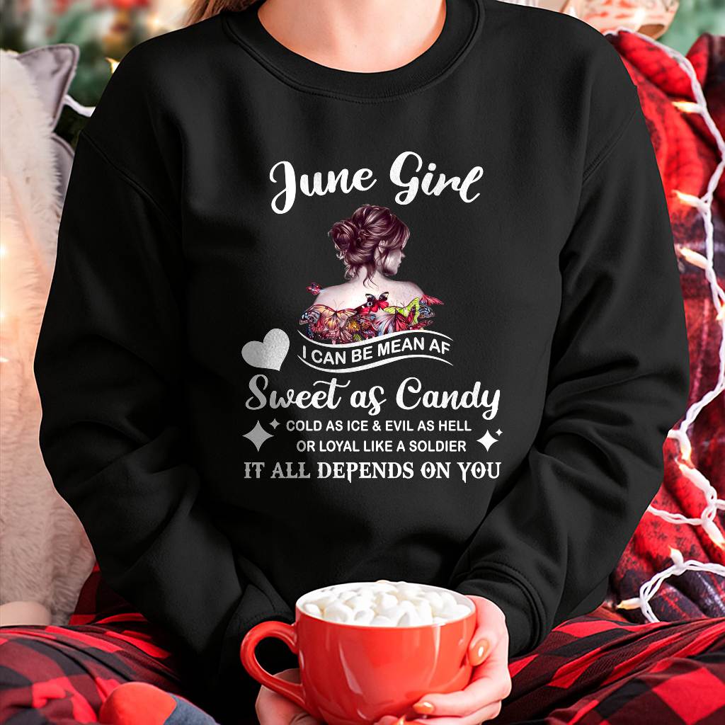 June Girl T-Shirt – Sweet As Candy, Cold As Ice - Birthday Gift for Women - HLT06 (SKU26T-01-38-06)