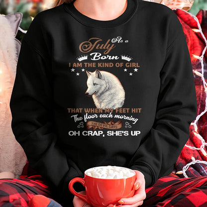 AS A JULY GIRL I'M FEARLESS WOLF SHIRT – GIFT FOR WOMEN - HLT07 (SKU2604-238-07)