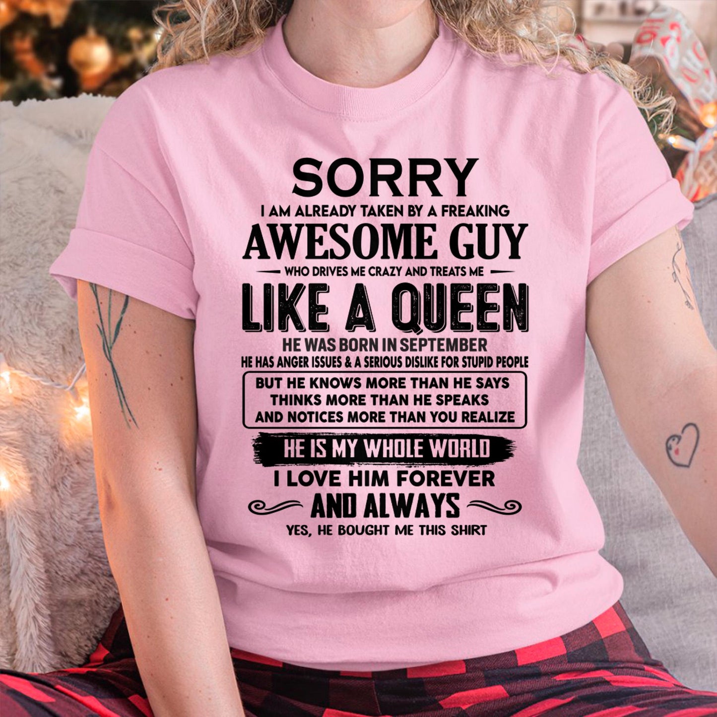 September - Sorry I am already taken by a freaking awesome guy - Gift for Wife From Husband - HLT09 (SKU-SRG-09)