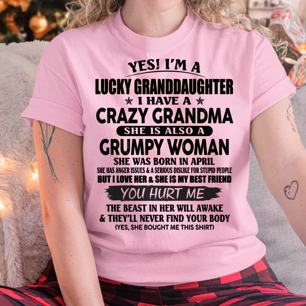 APRIL - LUCKY GRANDDAUGHTER OF CRAZY GRANDMA - PERFECT GIFT FROM GRANDMA - kien04 (SKU12-146-04)